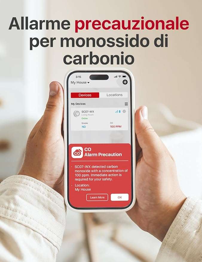rilevatori monossido di carbonioj